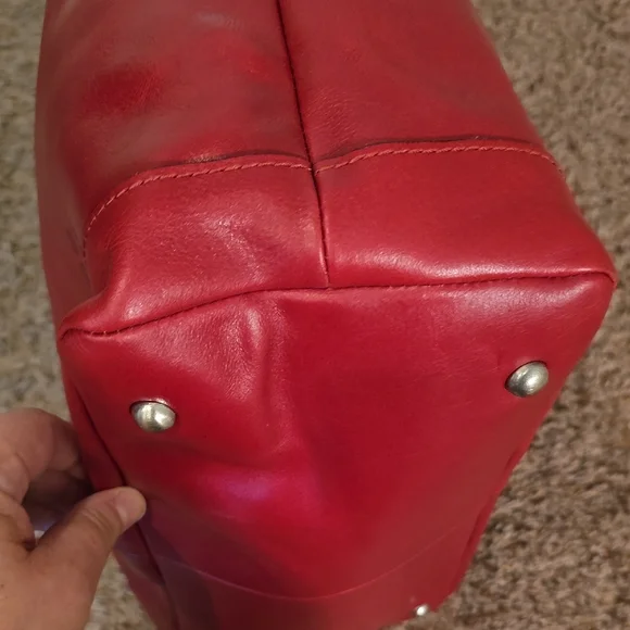 Patricia Nash Red Leather Tote with Braided Handles - Picture 7 of 14